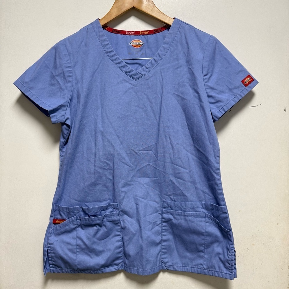 Dickies Sky Blue V-Neck Scrub Top